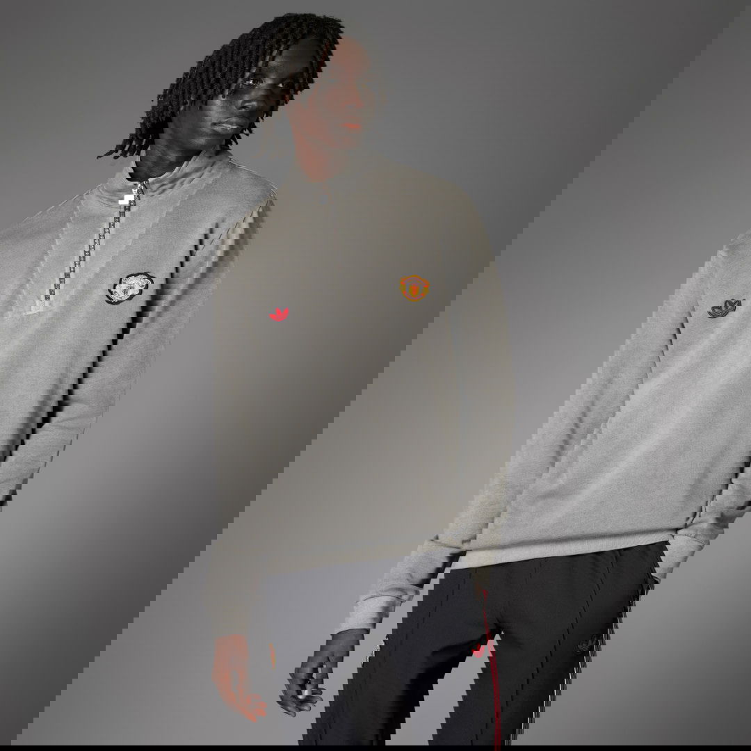Пуловер adidas Performance Manchester United Terrace Icons Half-Zip Top Сиво | JF0384, 0