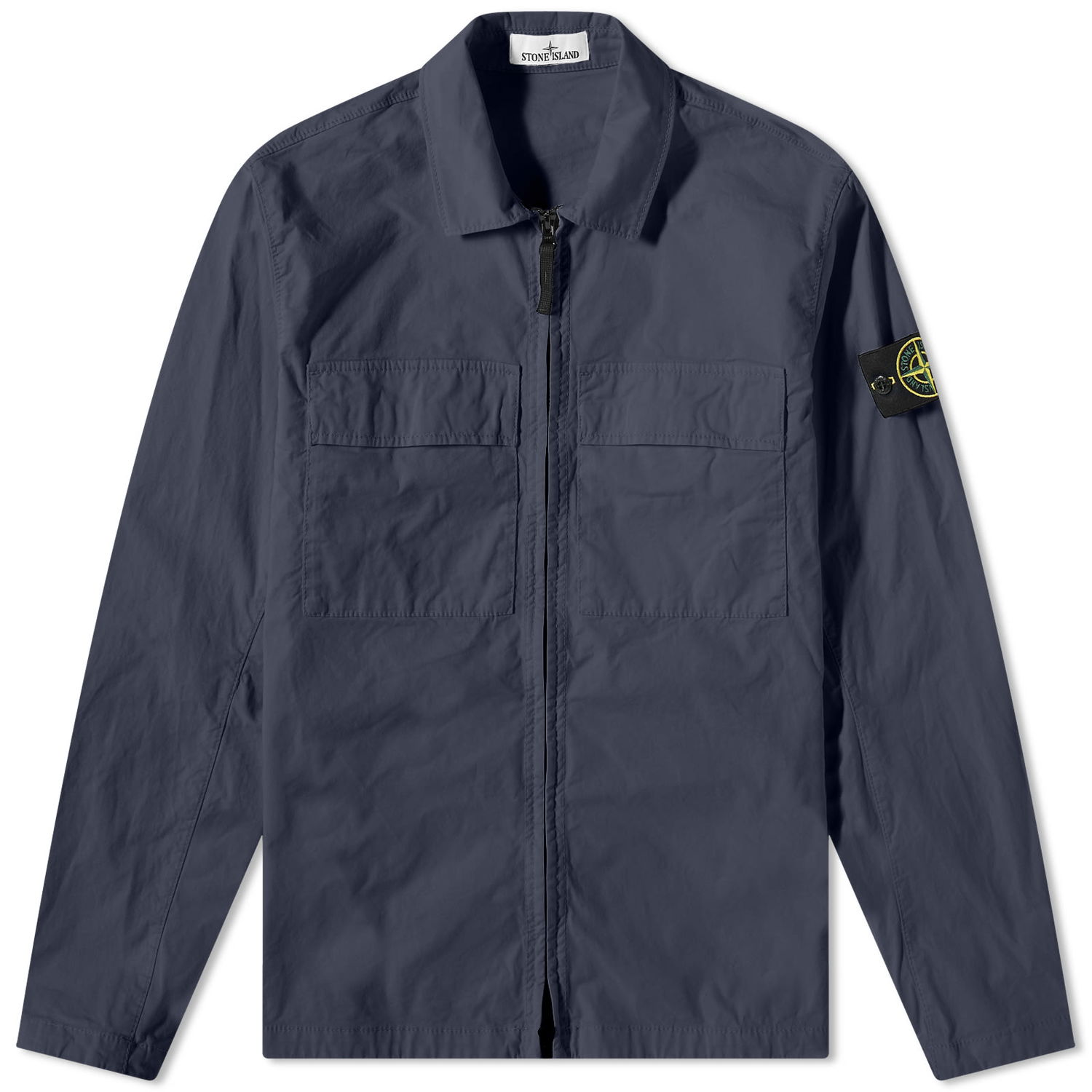 Яке Stone Island Supima Cotton Twill Stretch-TC Zip Shirt Jacket Тъмно синьо | 781510210-V0020, 0