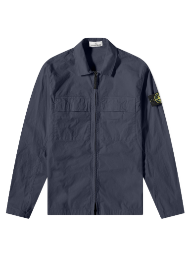 Яке Stone Island Supima Cotton Twill Stretch-TC Zip Shirt Jacket Тъмно синьо | 781510210-V0020