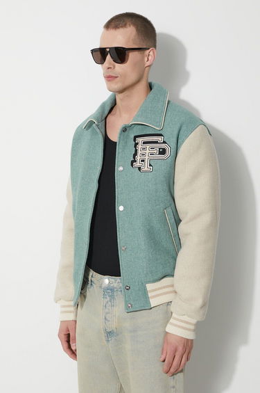 Яке бомбър Filling Pieces Filling Pieces Wool Varsity Jacket Зелено | 78616981033, 3