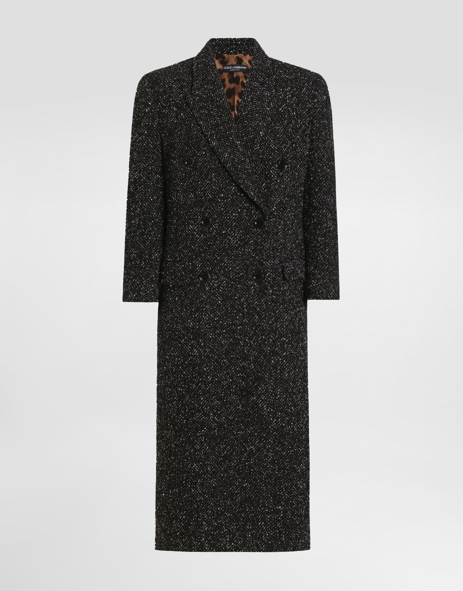 Палта Dolce & Gabbana Dolce & Gabbana Oversized Double-breasted Wool Blend Chevron Coat Черно | F0GHHTFCZADS8031, 0