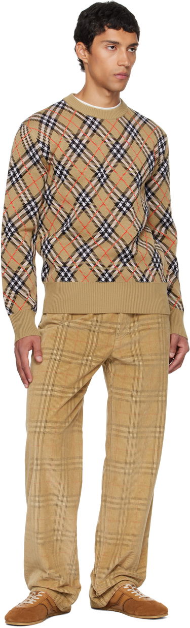 Пуловер Burberry Burberry Check Snowdon Sweater Бежово | 8110189, 3