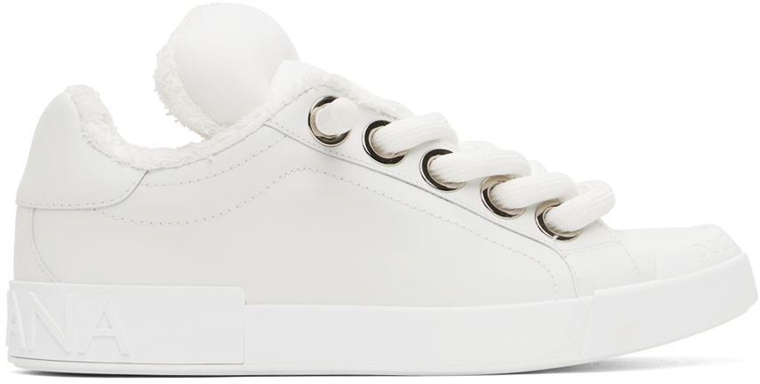 Кецове и обувки Dolce & Gabbana White Portofino Sneakers Бяло | CS2194A1065, 0