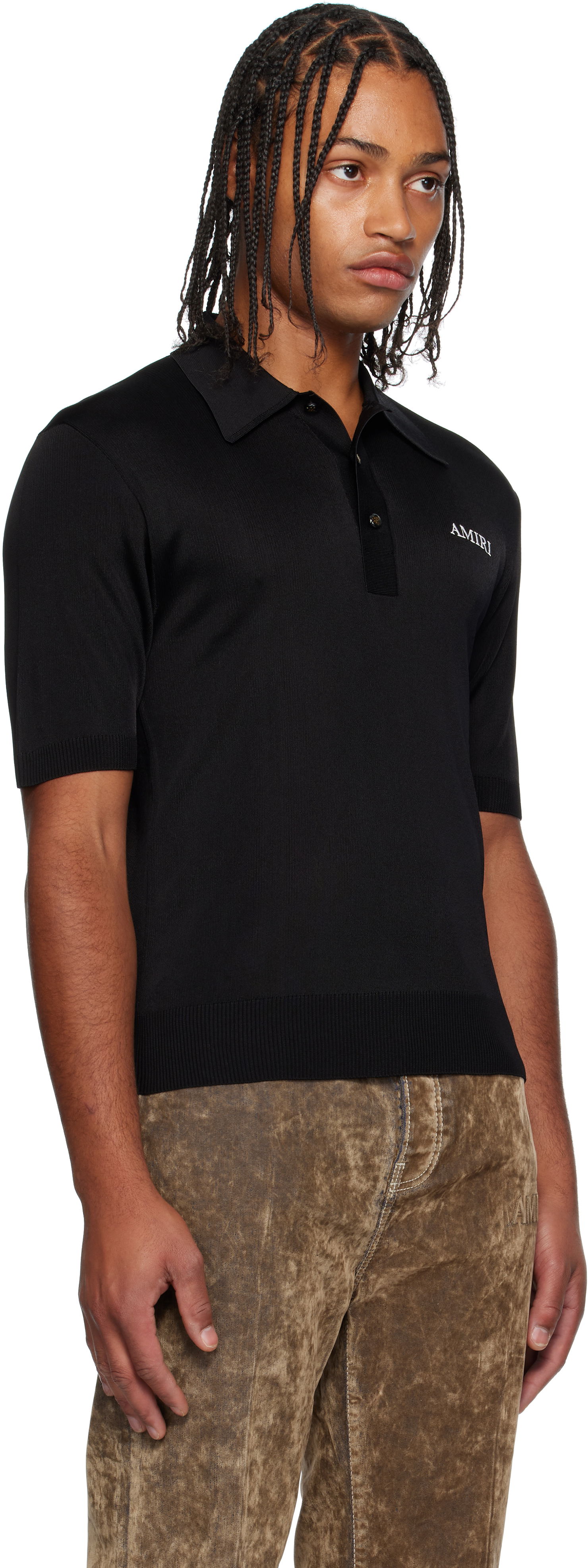 Поло тениска AMIRI AMIRI Spirit Polo Черно | AMKNPO1067, 1