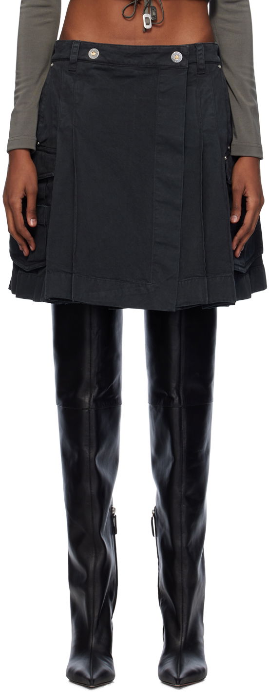 Пола Dion Lee Kilt Denim Midi Skirt Черно | C1005PS24, 0