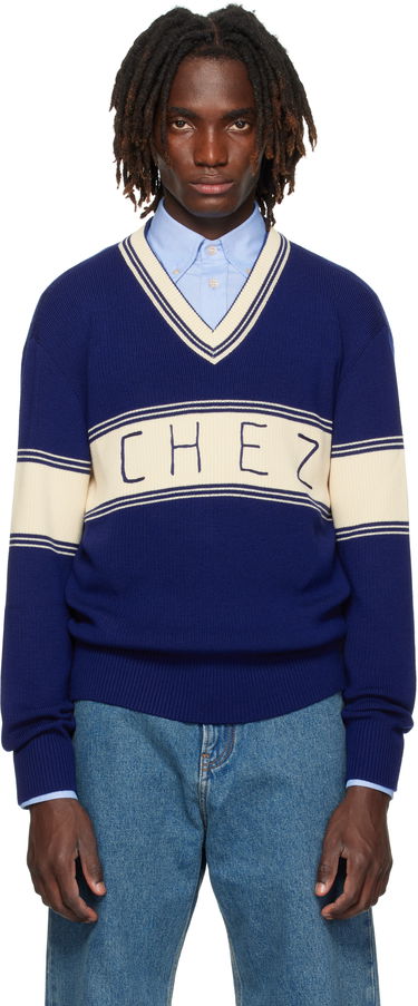 Пуловер Valentino Valentino 'Chez Valentino' Jacquard Pattern Sweater Синьо | 7V3KC34KB02, 0