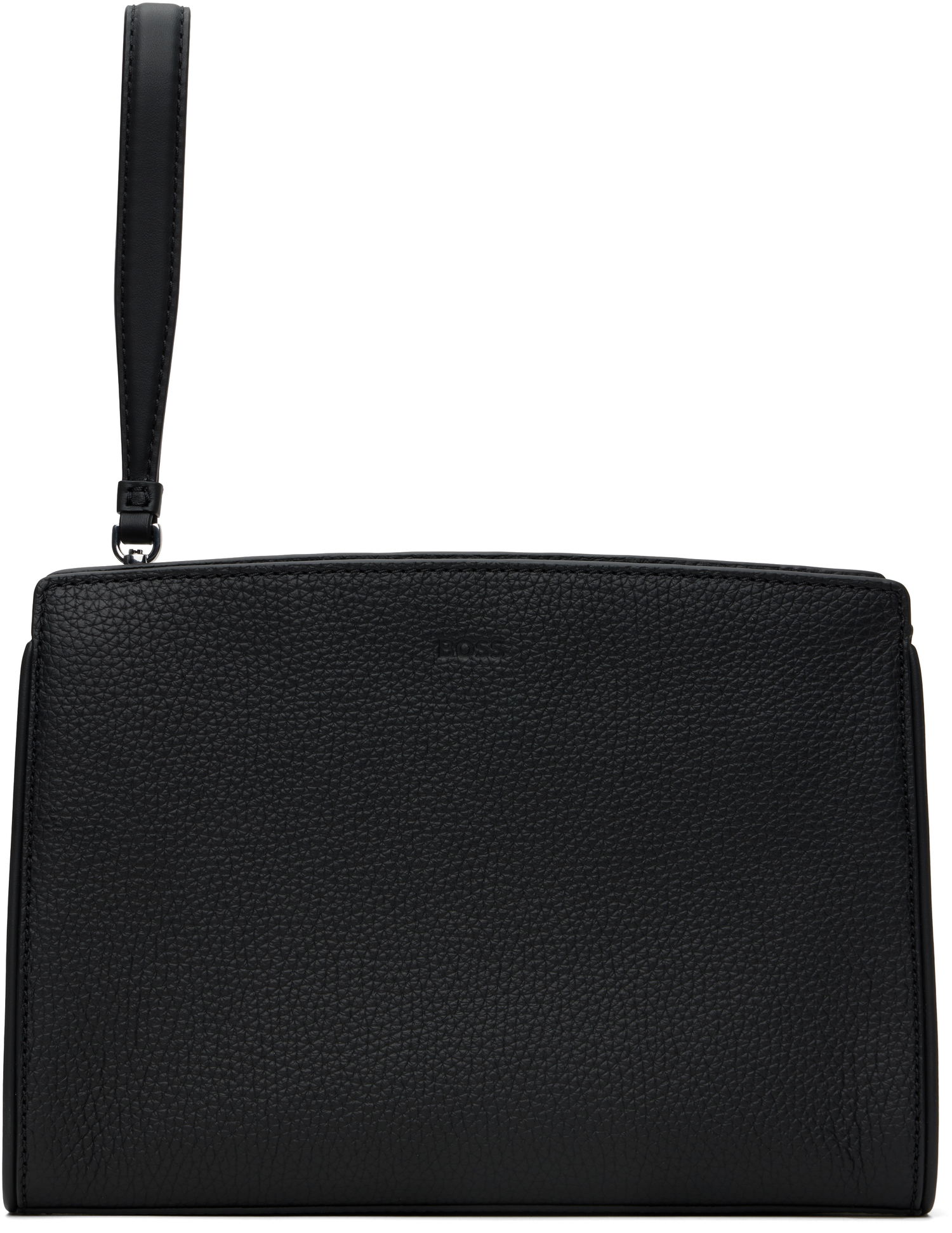 Портфейл BOSS BOSS Pebble-Grained Leather Wristlet Pouch Черно | 50548170, 0