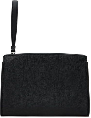 Портфейл BOSS BOSS Pebble-Grained Leather Wristlet Pouch Черно | 50548170, 0