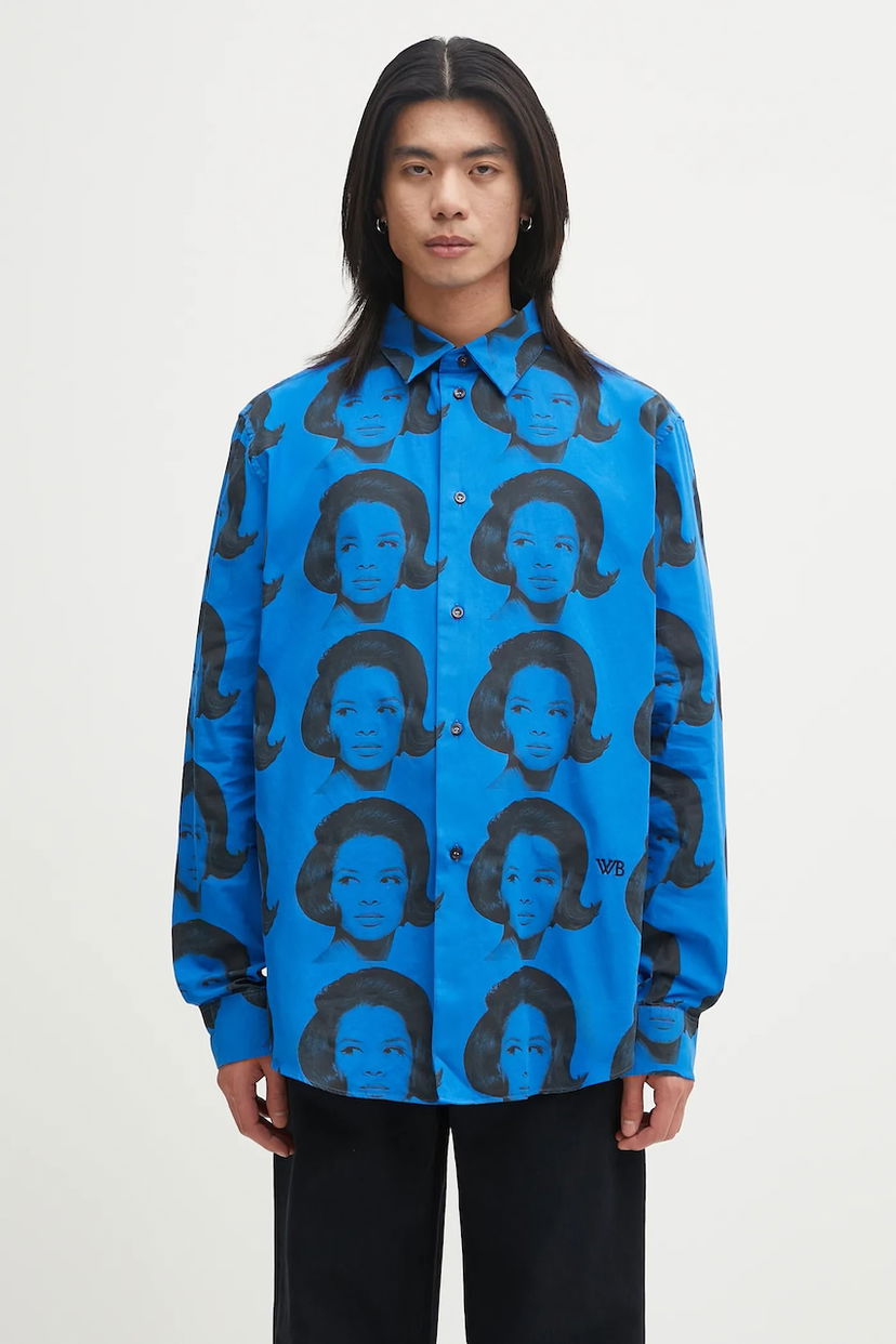 Риза Wales Bonner Wales Bonner Selah Relaxed Shirt Синьо | MA25SH05.CO11.599