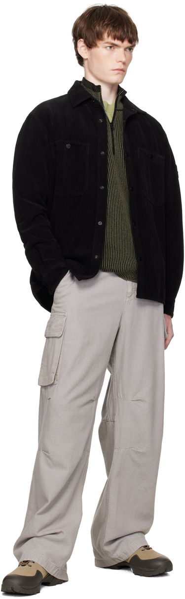 Риза Stone Island Organic Cotton Corduroy Overshirt Черно | K2S15 1200012 S0212, 4