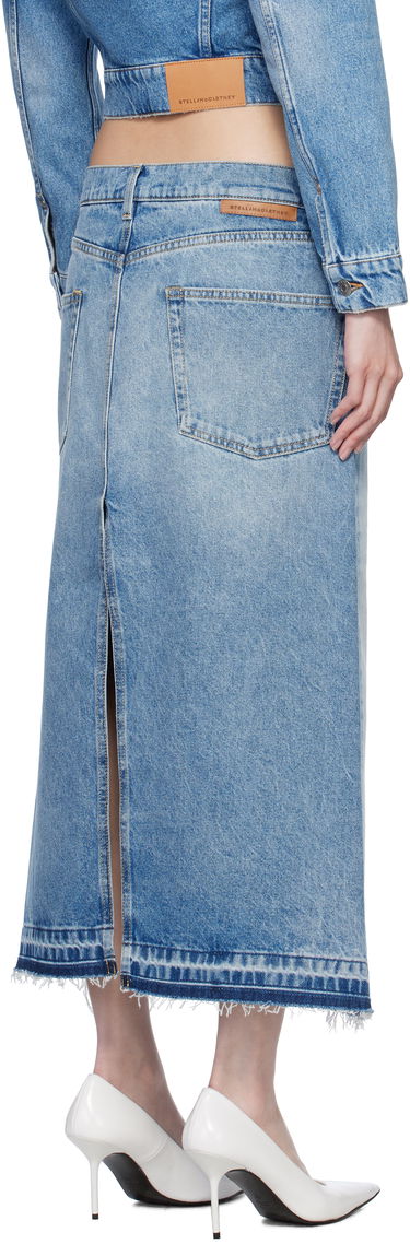 Пола Stella McCartney Stella McCartney Contrast Panel Denim Midi Skirt Синьо | 6D03453SQH10, 2