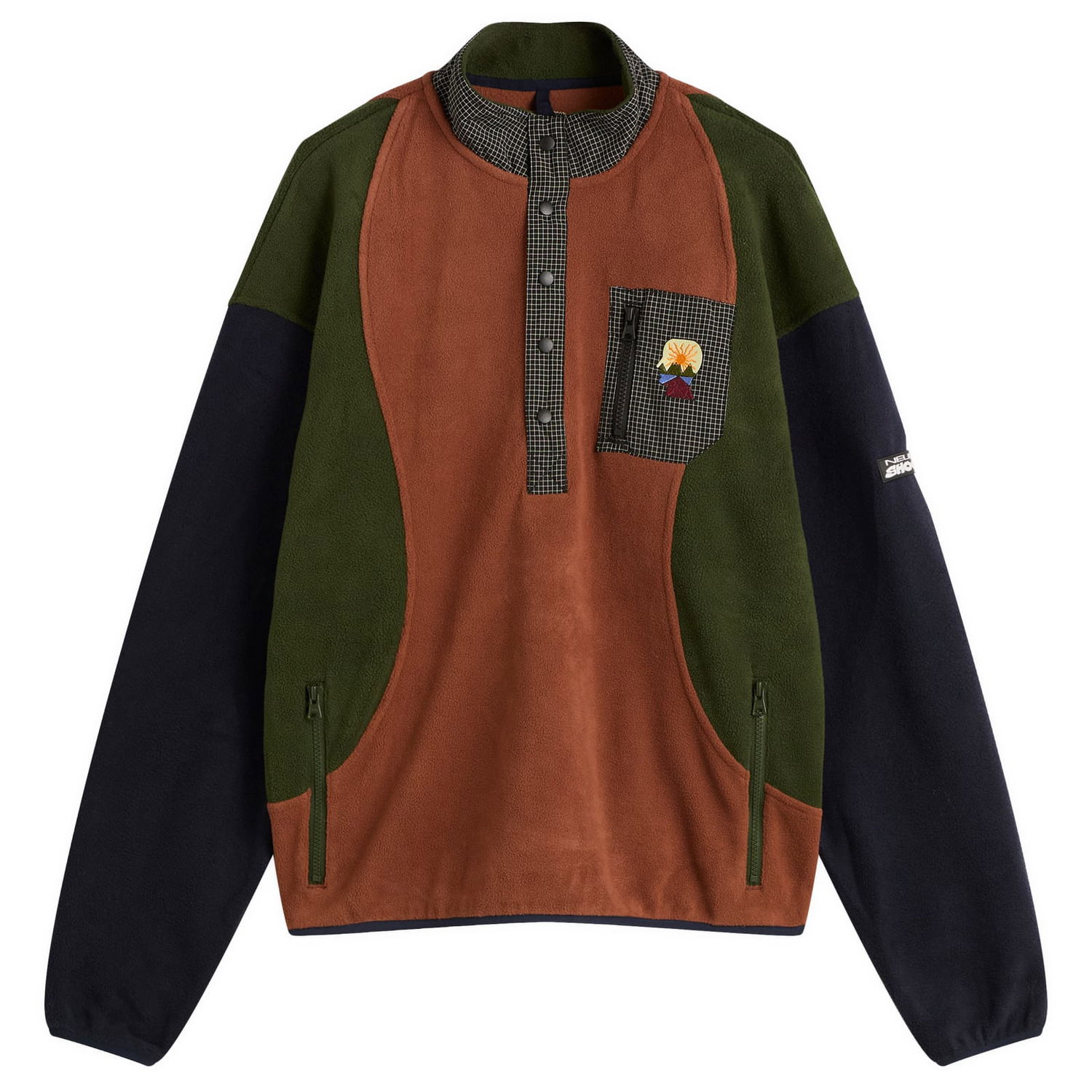 Пуловер Brain Dead Brain Dead Equipment Pullover Fleece Jacket, Size Large Кафяво | BDF25T340045-NVY, 0