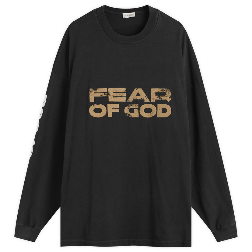 Тениска Fear of God Fear of God Relaxed Long Sleeve T-Shirt Черно | FG25FW10-10402HWJUS-001
