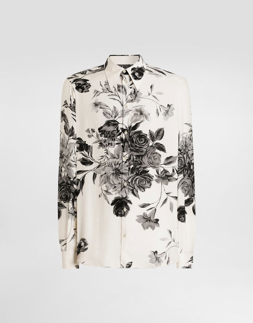 Риза Dolce & Gabbana Flower Bouquet-print Gold Jacquard Shirt Многоцветен | G5NP9TIS1Z0HK5SP