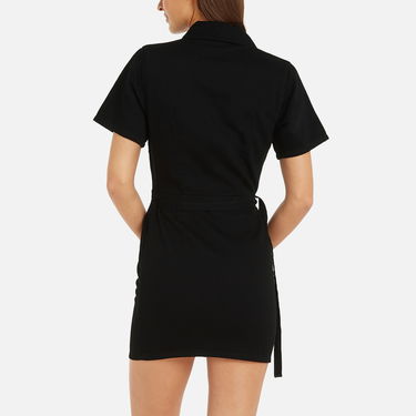 Дънки CALVIN KLEIN Jeans Short Sleeve Cotton-Blend Wrap Dress - S Черно | J20J2236661BY, 2