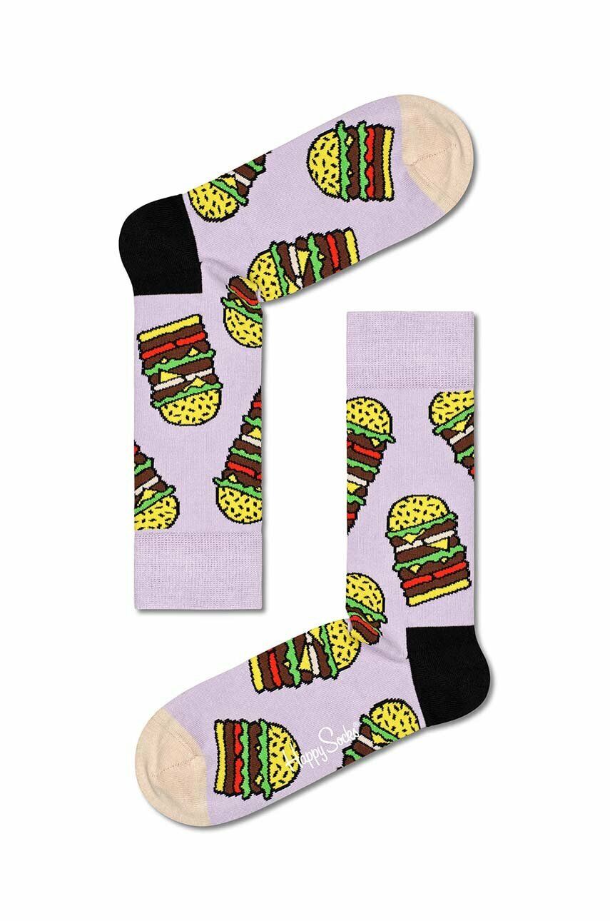 Чорапи Happy Socks Burger Лилаво | BUR01.5000, 0