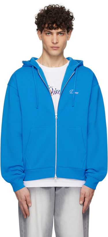 Суитчър Dime Cursive Logo Zip Hoodie Синьо | DIMEHO2453COB, 0