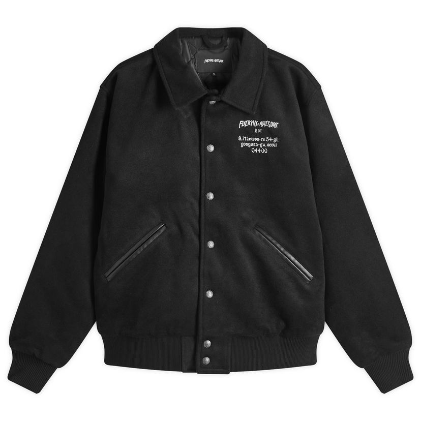 Яке Fucking Awesome Korea Bar Varsity Jacket Черно | FA1982-BLK