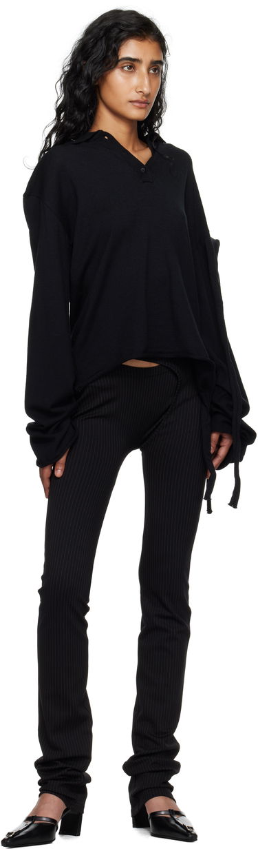 Поло тениска Ottolinger Ottolinger Deconstructed Knit Polo Черно | 107-106207-01, 3