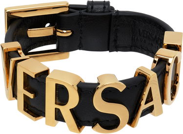 Гривна Versace Versace Logo Leather Bracelet Черно | 1019930_1A00637, 0