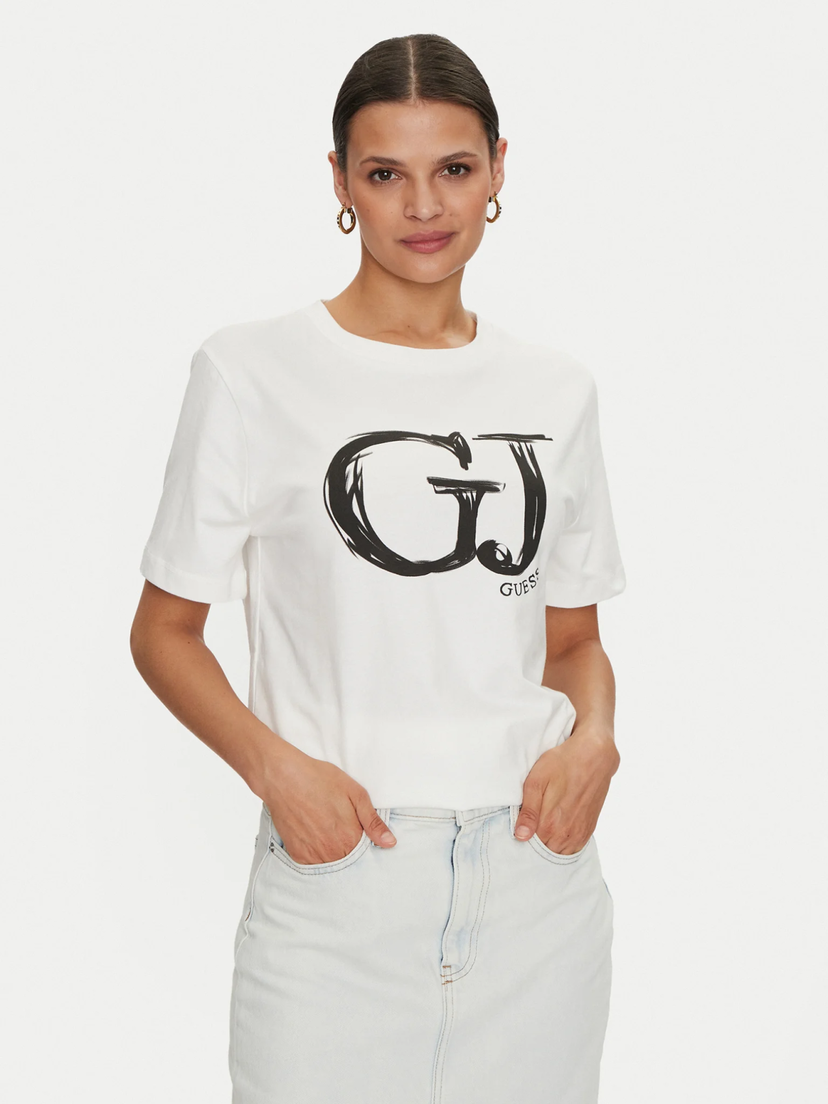 Тениска GUESS sara gj ss t-shirt xs Бяло | V4YI01K8FQ4-D001