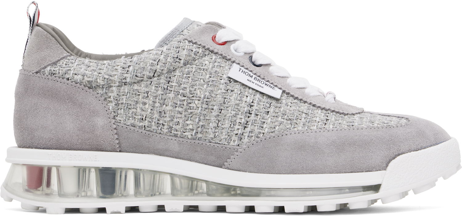 Кецове и обувки Thom Browne Cotton Tweed Tech Сиво | MFD239B-F0779, 0