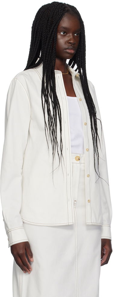 Риза TOTEME TOTEME Petite Tumbled Cotton Shirt Бяло | 243-WRT0341-FB0104, 1