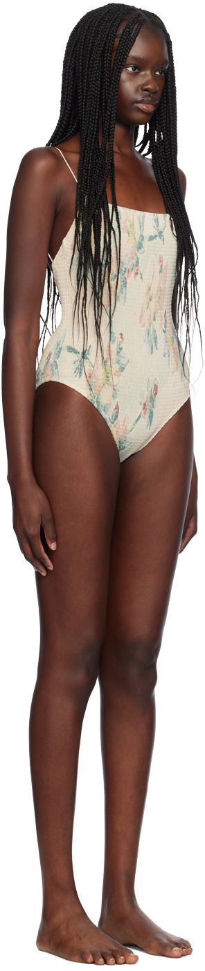 Бански TOTEME TOTEME Smocked One-Piece Swimsuit Бежово | 243-WSW1080-FB0249, 1
