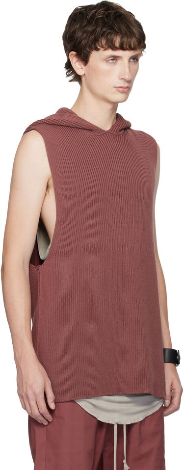 Суитчър Rick Owens Rick Owens Ribbed Sleeveless Hoodie with Arm Sleeves Бежово | RR02E1680 KWVH, 4