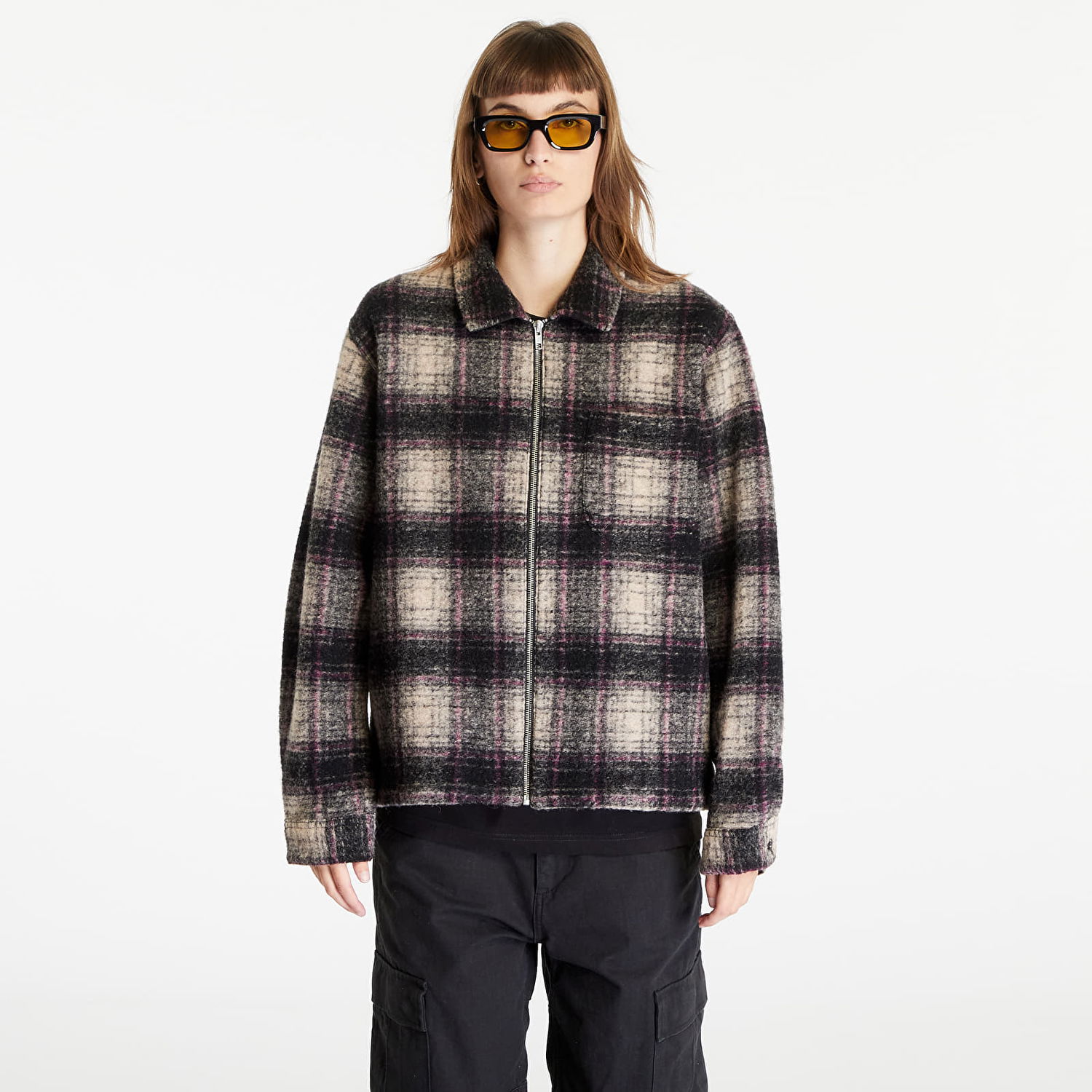 Риза Stüssy Stüssy Wool Plaid Zip Shirt Многоцветен | 1110297 lilac, 1
