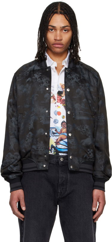 Яке бомбър Off-White Off-White Fresco Souvenir Varsity Bomber Jacket Черно | OMEH05AS25FAB0020210, 0