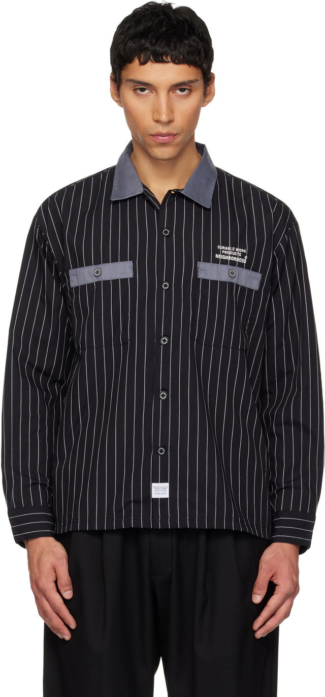 Neighborhood Classic Work Pinstripe Long Sleeve Shirt