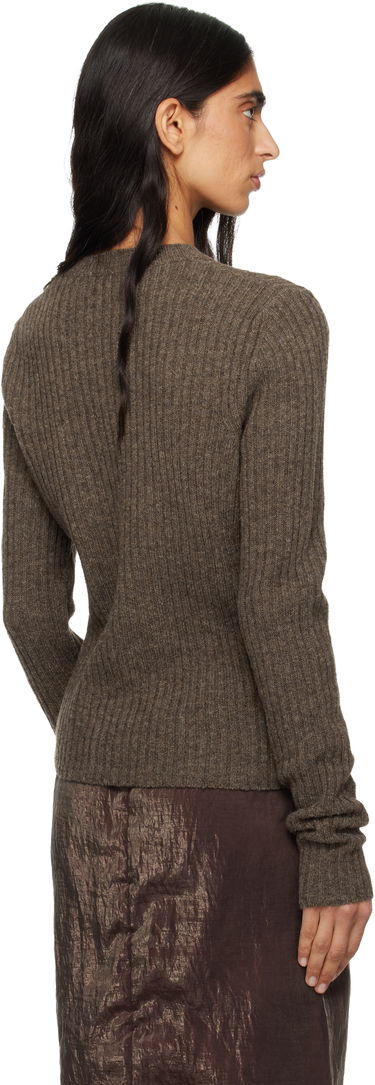 Пуловер Cecilie Bahnsen Cecilie Bahnsen Blas Ribbed Knit Crewneck Sweater Кафяво | 3.25KNI51008, 2