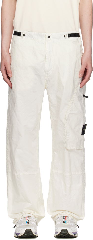 Карго панталони Stone Island Stone Island Organic Look Nylon Panama-TC Cargo Pants Бяло | K1S15 3100010 S0069, 0