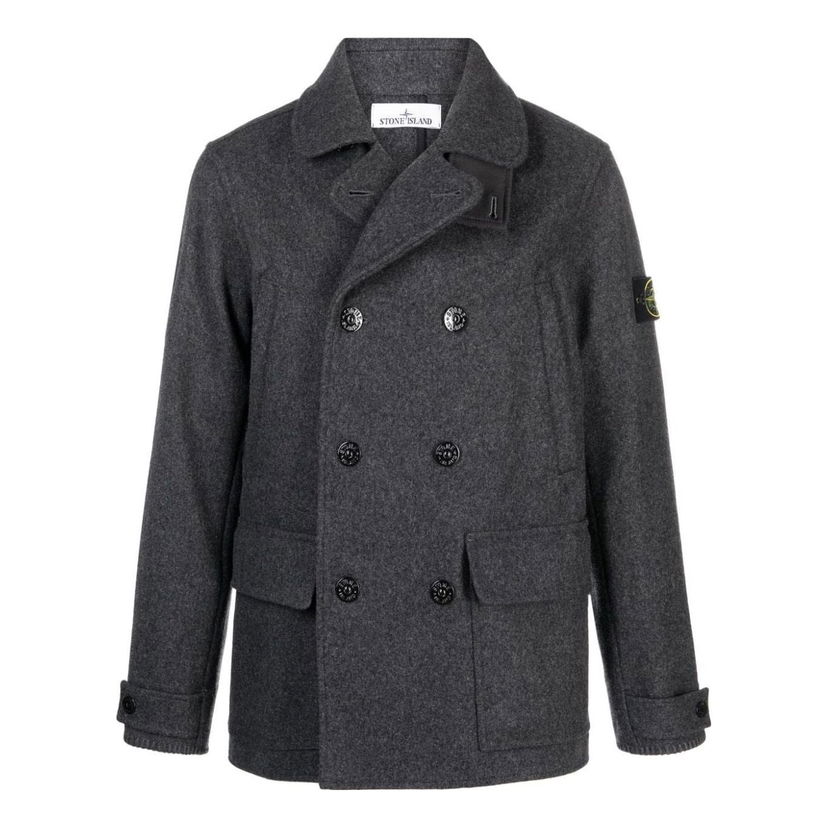 Палта Stone Island Stone Island Double-Breasted Wool Peacoat Сиво | 791543030-V0067