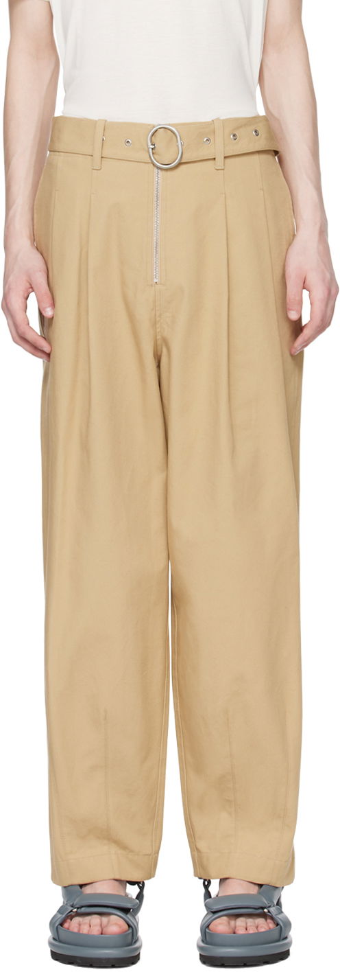 Панталони Jil Sander Belted Trousers Бежово | J47KA0203_J45136