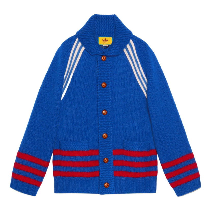 Пуловер Gucci Intarsia Wool Cardigan Синьо | 713184-XKCPK-4383