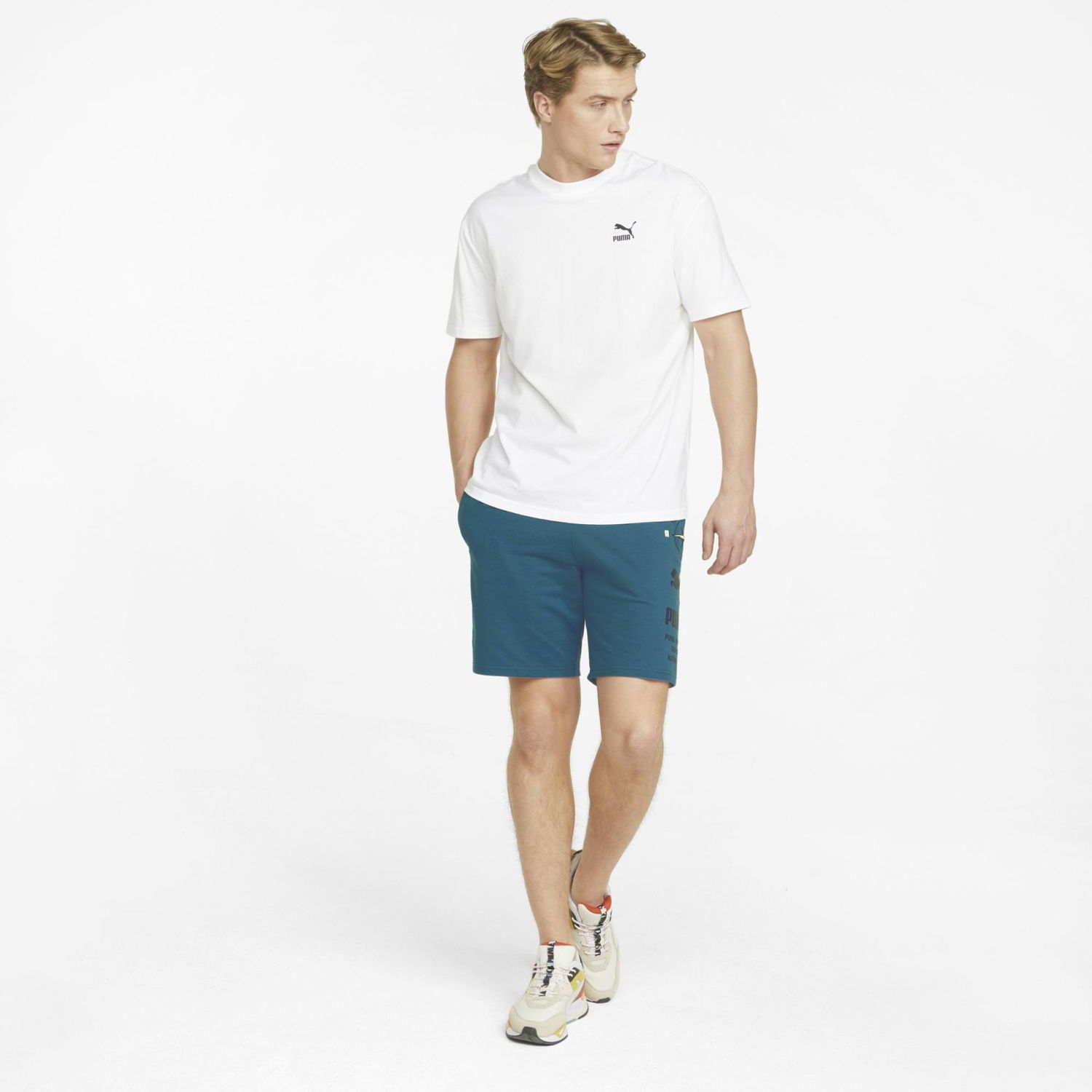 Къси панталони Puma Nature Camp Graphic Shorts Blue Coral Тюркоазено | 536819-44, 0