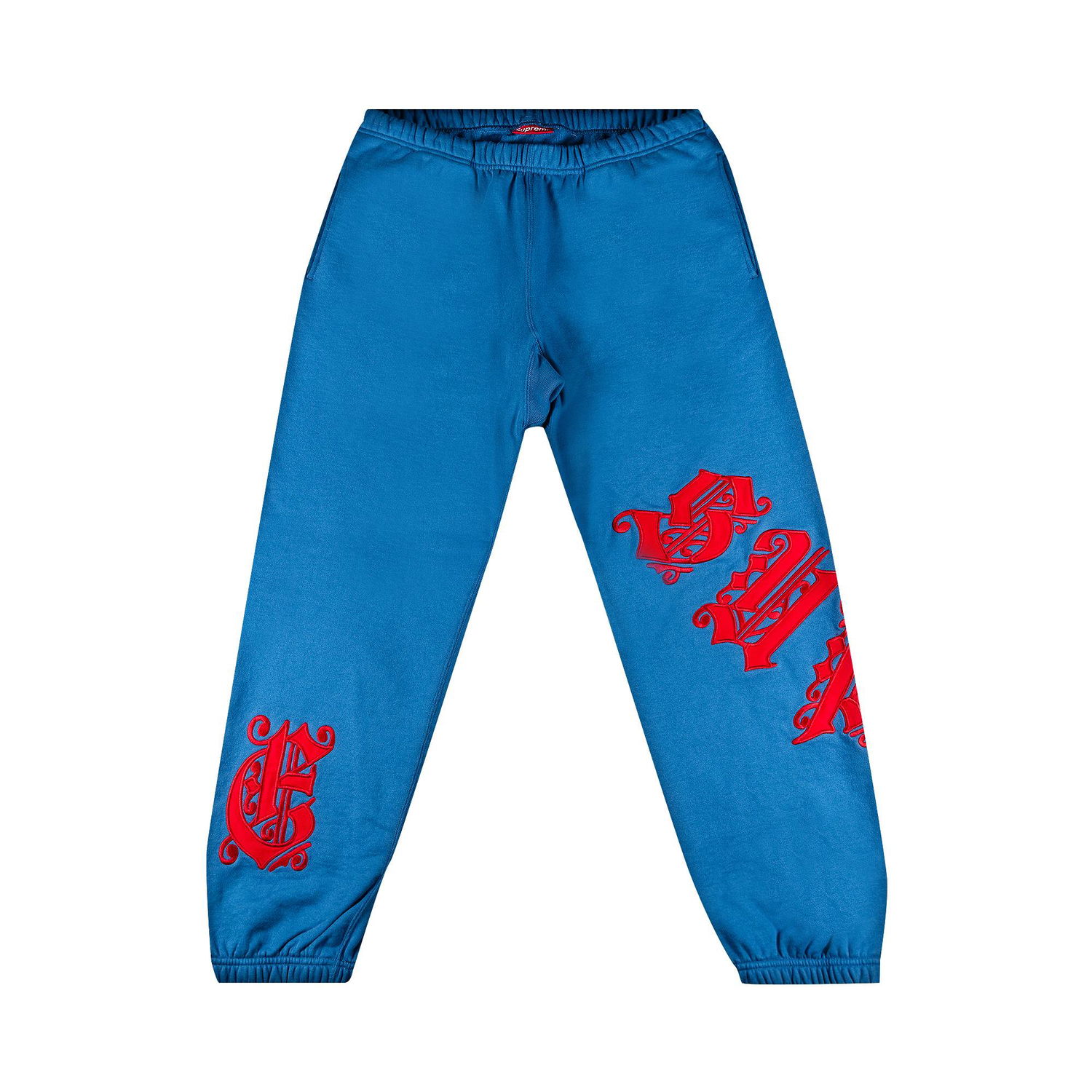 Спортни панталони Supreme Old English Wrap Sweatpant Синьо | SS21P80 PALE ROYAL, 1