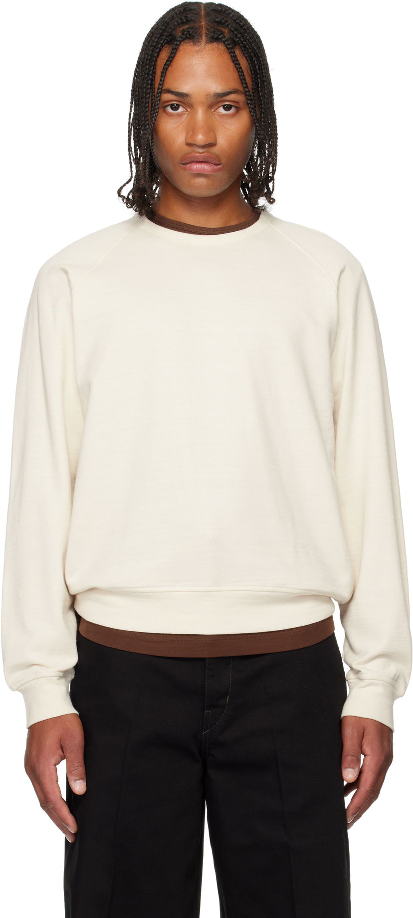 Суитчър LEMAIRE LEMAIRE Crew Neck Sweatshirt Бяло | TO1454 LJ1042