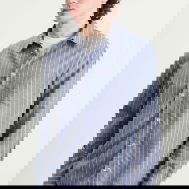 Риза A.P.C. Men's Clement Stripe Shirt, Size Small Синьо | COHJU-H12512-IAA, 5