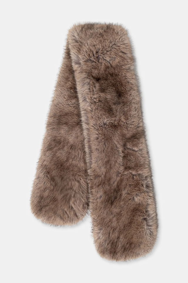 Lone Patterned Faux Fur Scarf