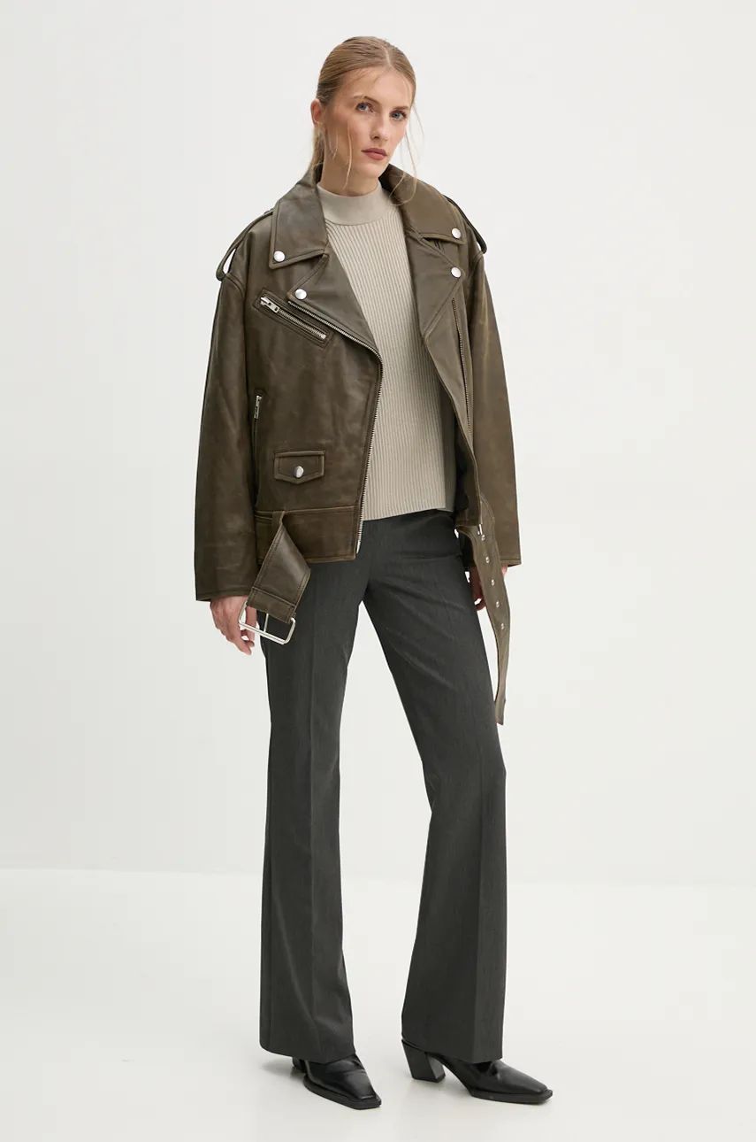 Яке STAND STUDIO Stand Studio Irene Oversized Leather Jacket Зелено | 62273.7680, 1