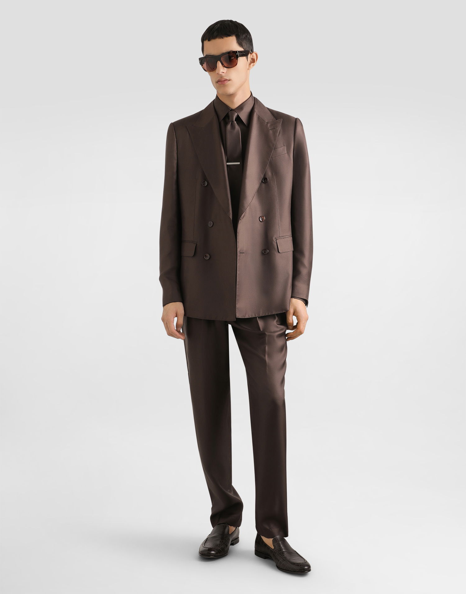 Панталони Dolce & Gabbana Dolce & Gabbana Silk Twill Jogging Trousers Кафяво | GP12QTFU10SM1213, 1