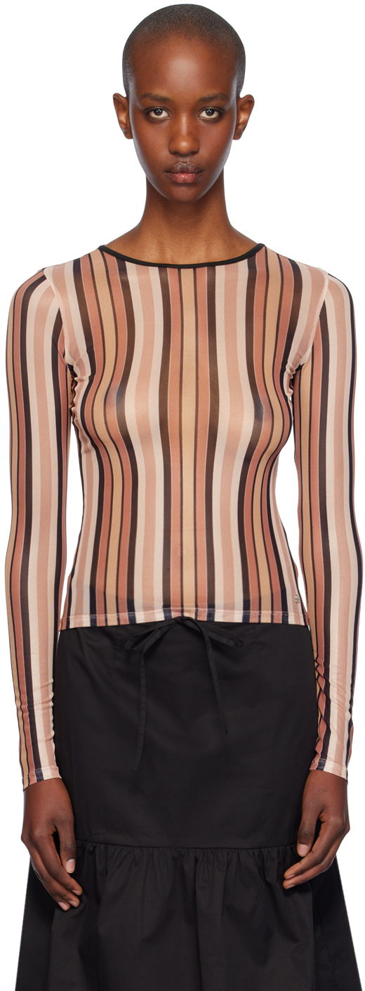 Тениска Miaou Miaou Striped Long Sleeve T-Shirt Многоцветен | 7029PM2SST, 0