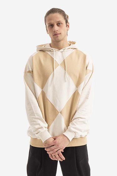 Суитчър Drôle de Monsieur Hoodie Argyle Бежово | HO103.BEIGE, 0