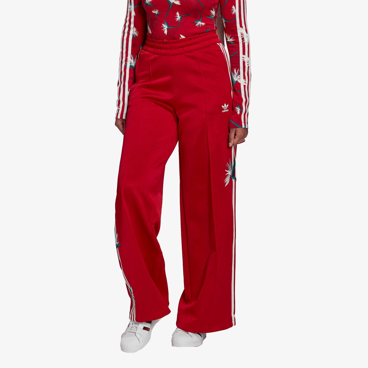 Спортни панталони adidas Originals Wide Leg Track Pants Червено | HK5215, 0