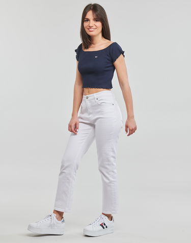 Съкратен топ Tommy Hilfiger CROP RIB OFF SHOULDER TOP Тъмно синьо | DW0DW12599C87, 3