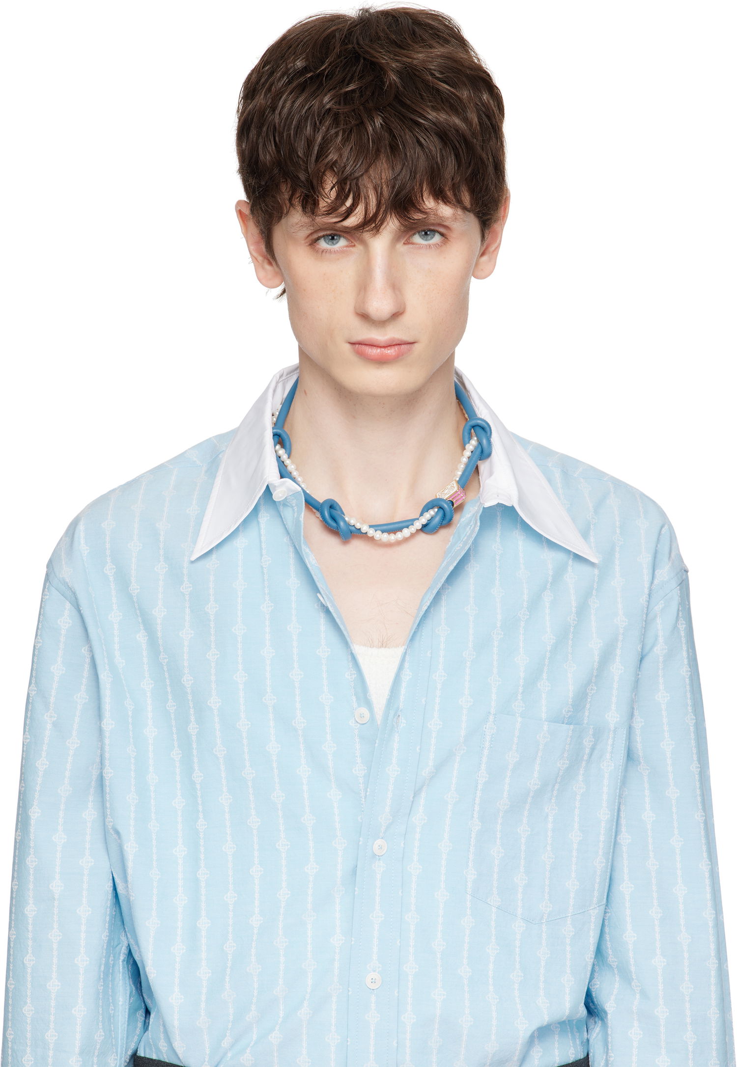 Колие Casablanca Casablanca Knotted Pearl Necklace Синьо | AS25-JW-264-01, 1