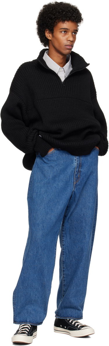Пуловер WTAPS WTAPS Sub Knit Quarter-Zip Sweater Черно | 242MADT-KNM03, 3